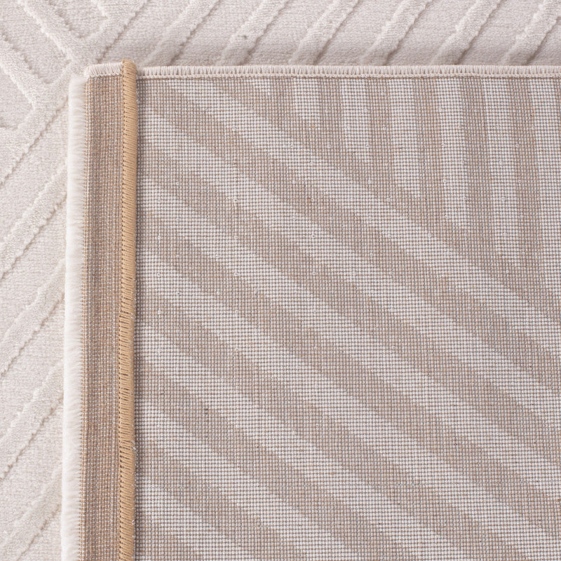 Sahara Vloerkleed – Crème – Diagonaal Lijnenspel – Laagpolig & Modern
