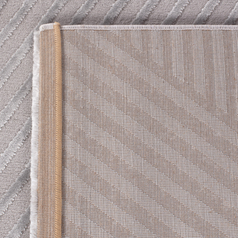 Sahara Vloerkleed – Zilver – Diagonaal Lijnenspel – Laagpolig & Modern