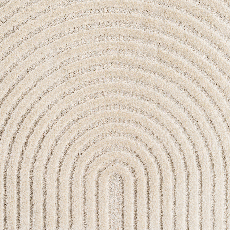Art Vloerkleed – Japandi – Boogpatroon – Modern & Laagpolig – Creme/Beige