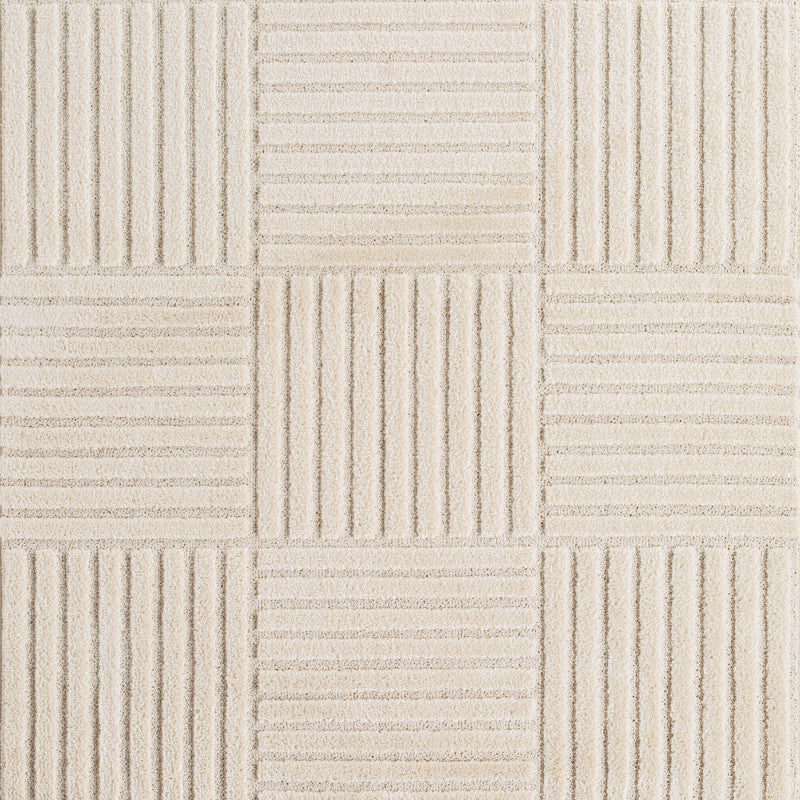 Art Vloerkleed – Japandi – Blokpatroon – Modern & Laagpolig – Creme/Beige