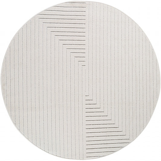 Nova – Vloerkleed Rond Oslo Creme – Binnen En Buiten vloerkleed – Laagpolig – Japandi stijl