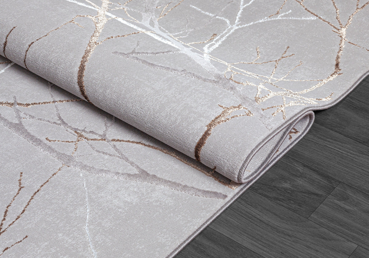 Creation Vloerkleed – Grijs – Takken Design – Laagpolig Vloerkleed