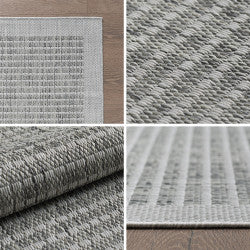 Giza Vloerkleed – Grijs met Kader – Laagpolig & Modern – Voor Binnen & Buiten