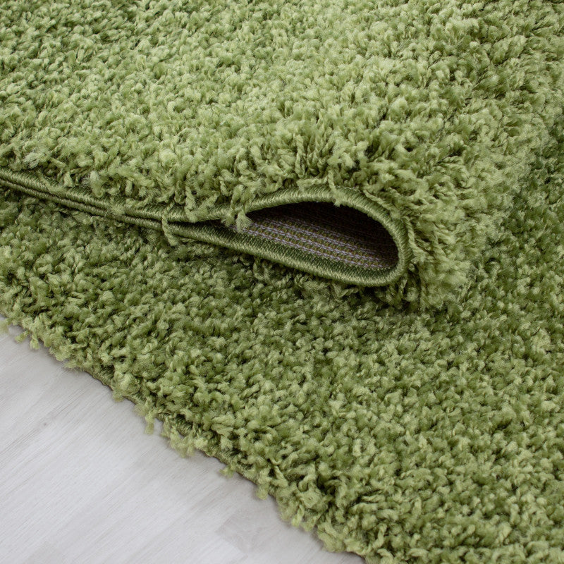 Mila Vloerkleed – Groen – Hoogpolig & Effen