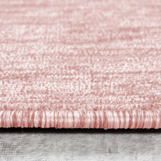 Nizza Rond Vloerkleed – Roze – Laagpolig & Effen Design
