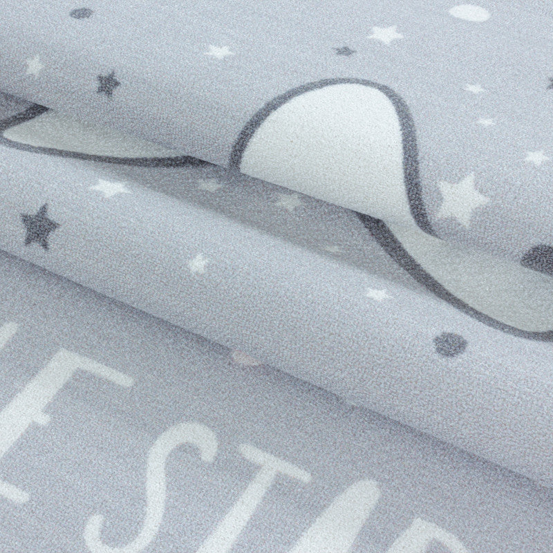 Play – Kindervloerkleed – Little Star Grijs – Laagpolig – Anti-Allergisch & Anti-Slip