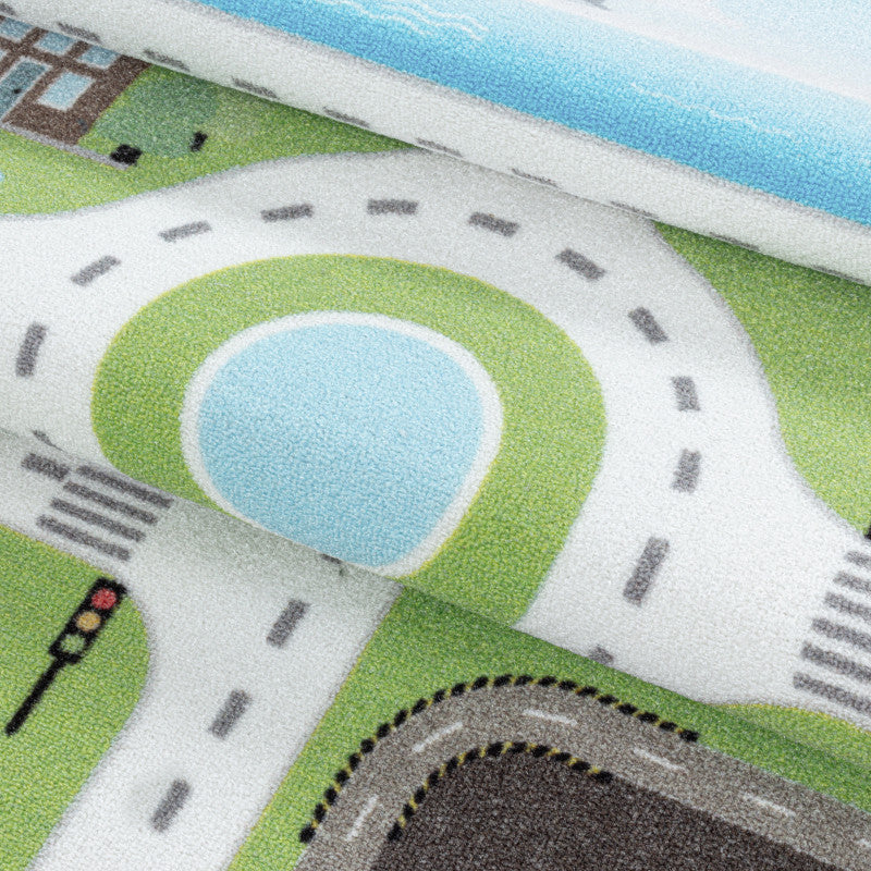 Play โ Kindervloerkleed โ Verkeer Groen โ Laagpolig โ Anti-Allergisch & Anti-Slip