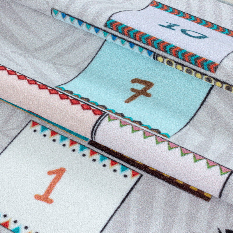 Play – Kindervloerkleed – Hinkelen Dieren – Laagpolig – Anti-Allergisch & Anti-Slip