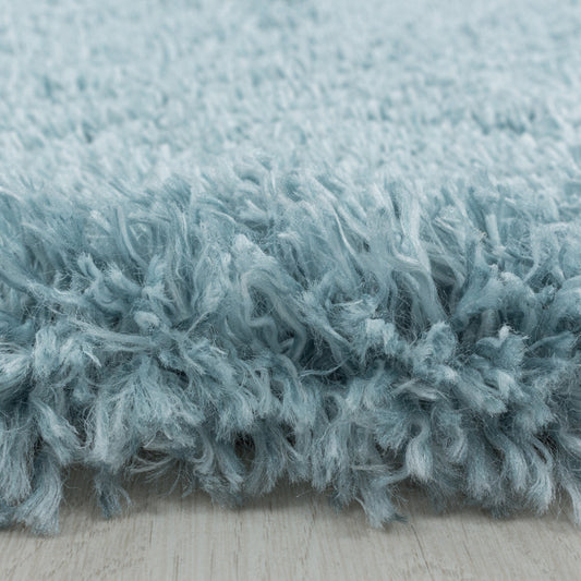 Fluffy Rond Vloerkleed – Aqua – Hoogpolig & Extra Zacht