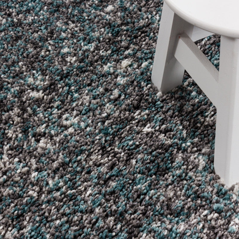 Enjoy Shaggy – Hoogpolig Vloerkleed – 3D-effect – Gemêleerd Blauw/Grijs/Crème