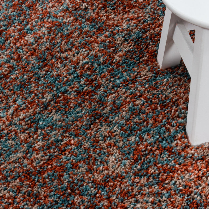 Enjoy Shaggy – Hoogpolig Vloerkleed – 3D-effect – Gemêleerd Terra/Blauw/Beige
