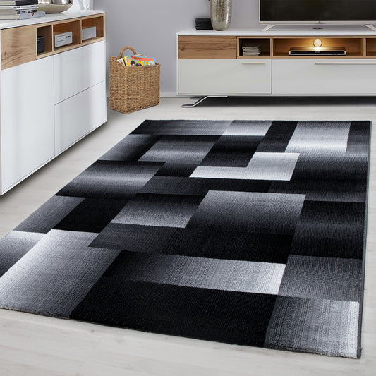 Miami Vloerkleed – Zwart – Laagpolig met Geometrisch Design