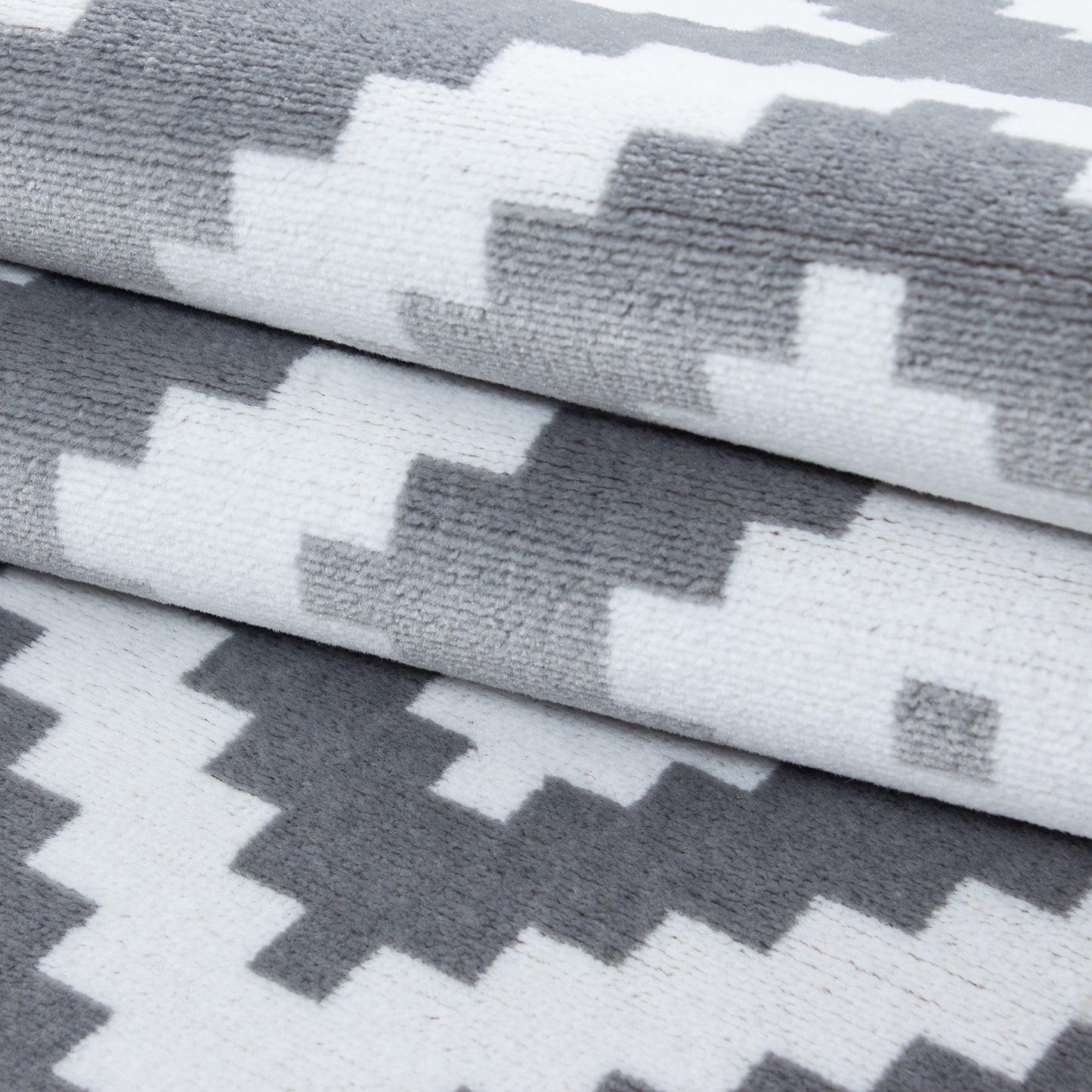 Plus Vloerkleed – Grijs – Ruitmotief – Laagpolig & Modern