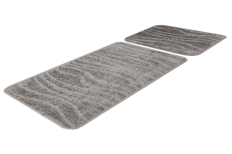 Bari badset 50×120 cm – Zilvergrijs met ton-sur-ton structuur