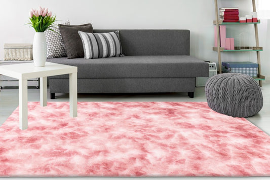 Bolero Vloerkleed – Roze – Tie-Dye Design – Fluffy & Hoogpolig