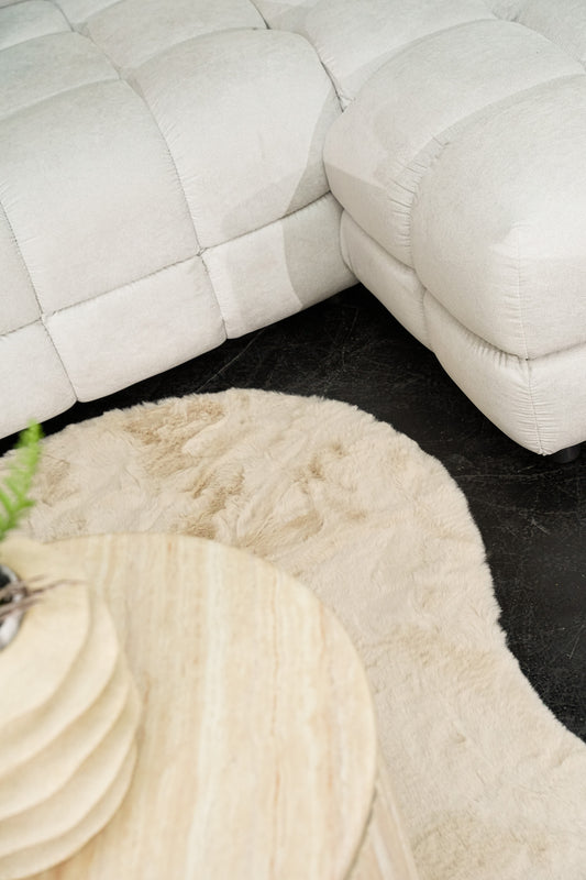 Heaven Vloerkleed – Beige – Organische Vormen – Ultra Zacht & Hoogpolig