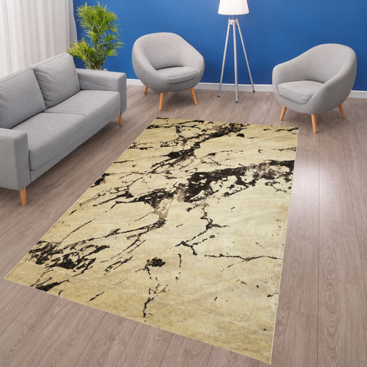 Blanca Vloerkleed – Laagpolig Vloerkleed Marmerlook – Creme