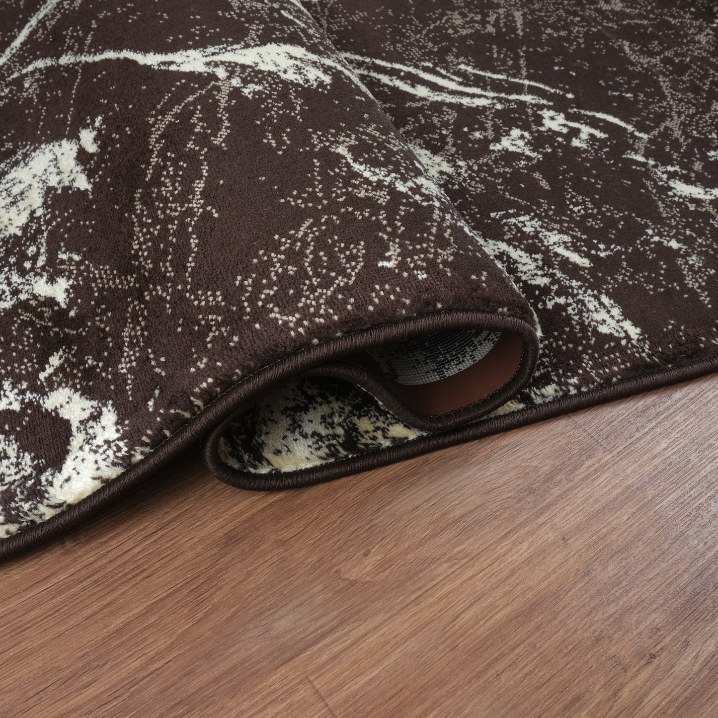 Blanca Vloerkleed – Laagpolig Abstract Marmerlook – Bruin/Beige
