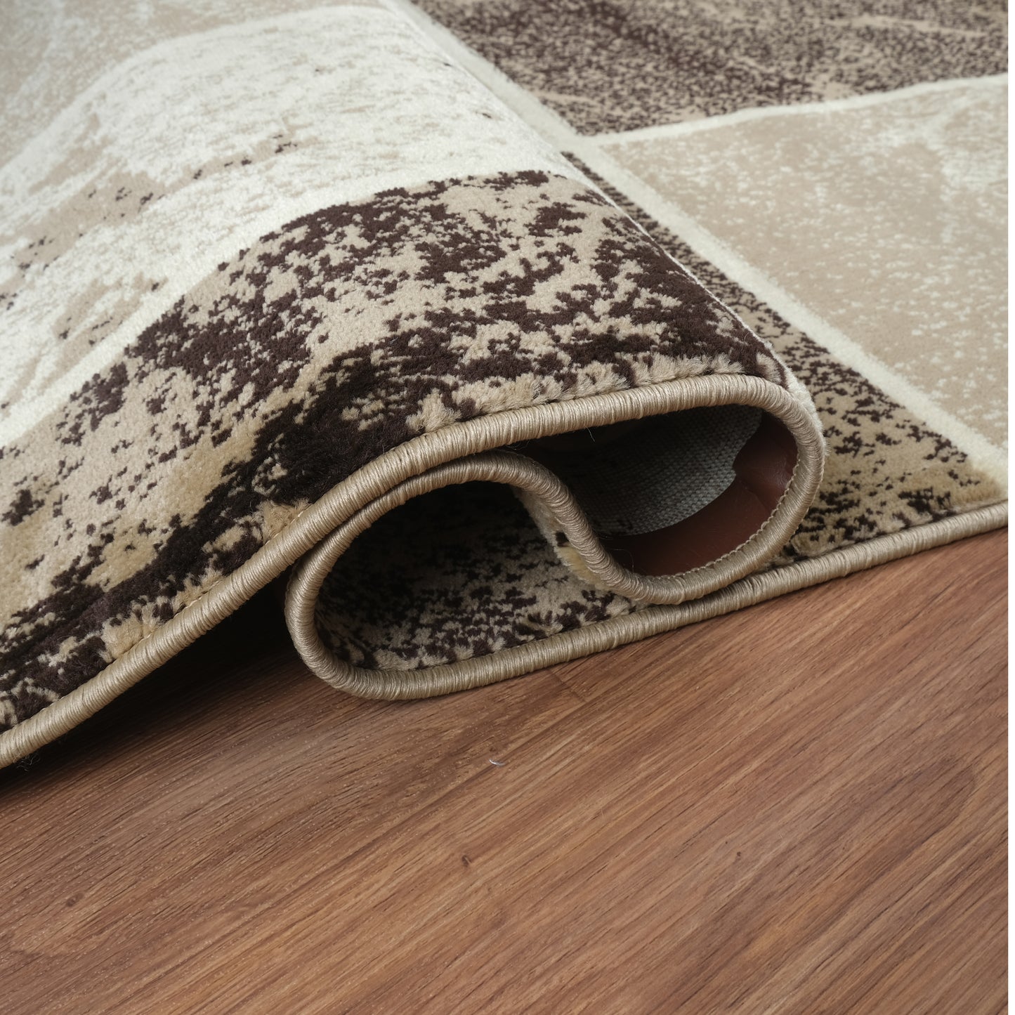 Blanca Vloerkleed – Laagpolig Vloerkleed Blokken Marmer – Beige/Bruin
