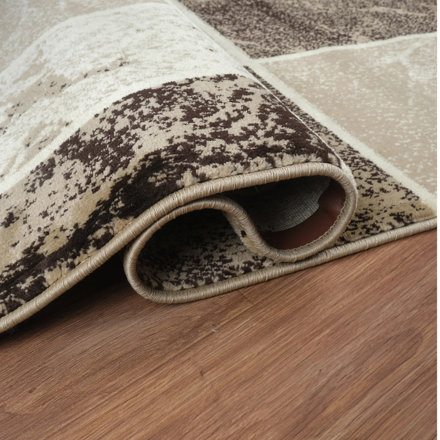 Blanca Vloerkleed – Laagpolig Vloerkleed Blokken Marmer – Beige/Bruin