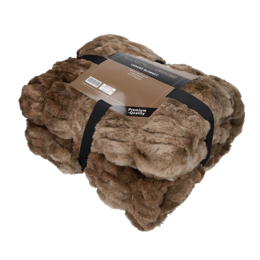Luxury deken – Bruin met volle, fluffy structuur en heerlijk zacht
