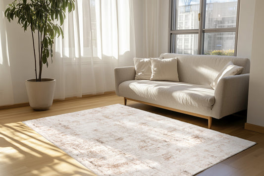 Lyon – Taupe vintage vervaging – Laagpolig vloerkleed