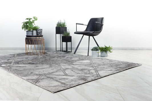 Marmaris Vloerkleed – Goud/Grijs – Marmerlook Design – Modern & Laagpolig
