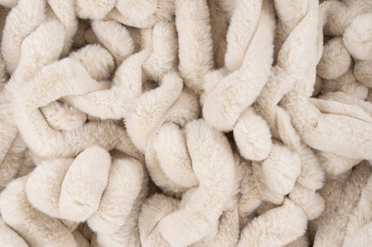 Plush deken – Beige met zachte ribbelstructuur