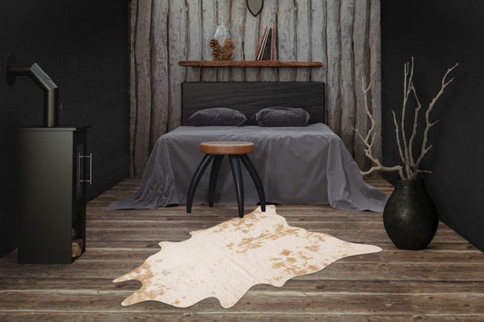 Rodeo koeienhuid vloerkleed – licht beige gevlekt