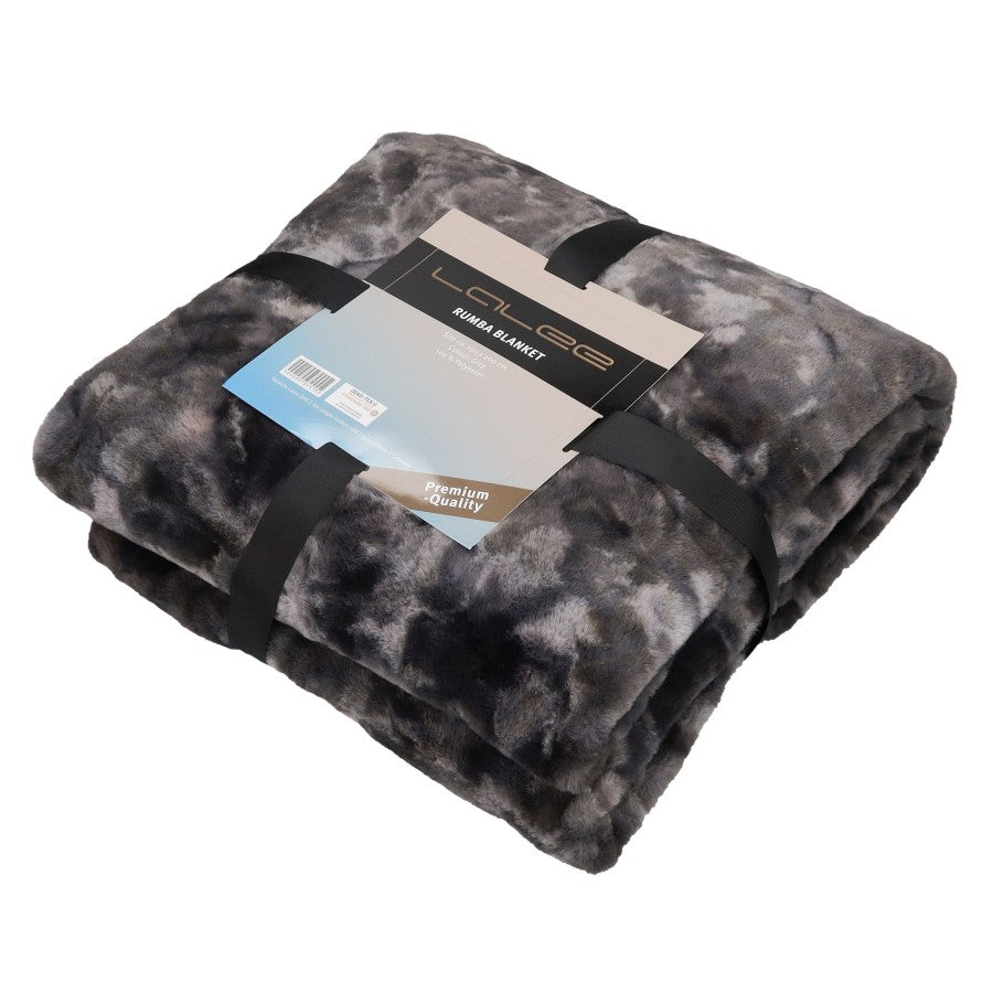Rumba deken – Grijs met zachte touch en tie-dye look
