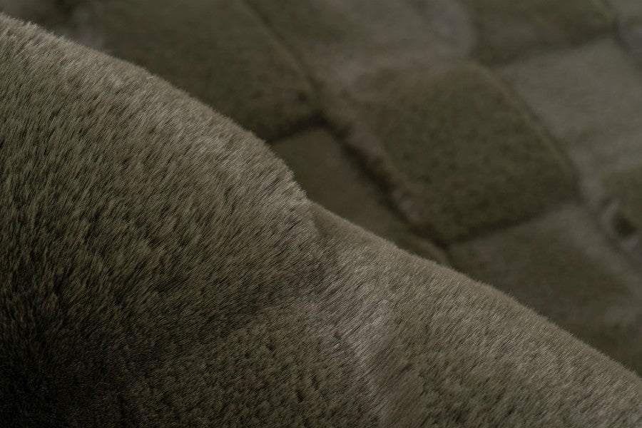 Soul Vloerkleed – Donkergroen – Geblokt Design – Zacht Hoogpolig