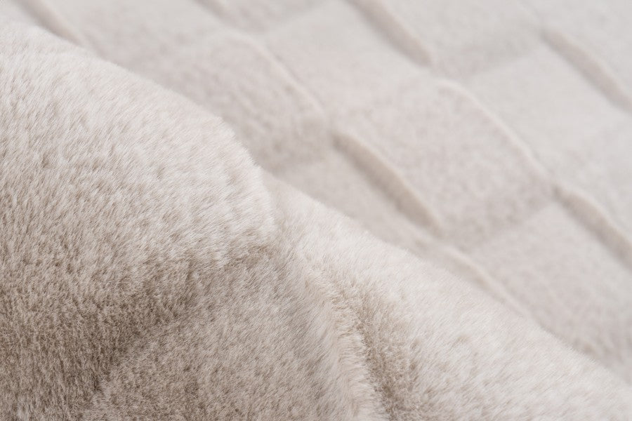 Soul Vloerkleed – Licht Taupe – Geblokt Design – Zacht Hoogpolig