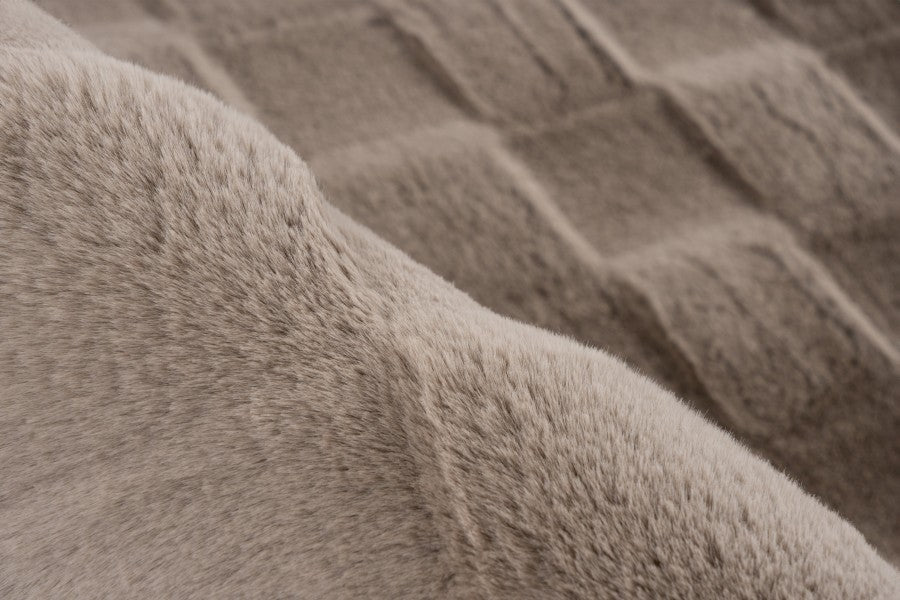 Soul Vloerkleed – Taupe – Geblokt Design – Zacht Hoogpolig
