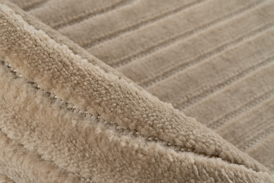 Japandi binnen- en buitenkleed Viva – beige met fijn patroon