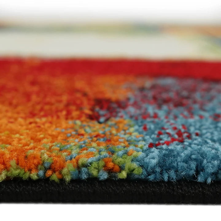 Belis Vloerkleed – Multi – Kleurrijk Blokdesign – Laagpolig Vloerkleed