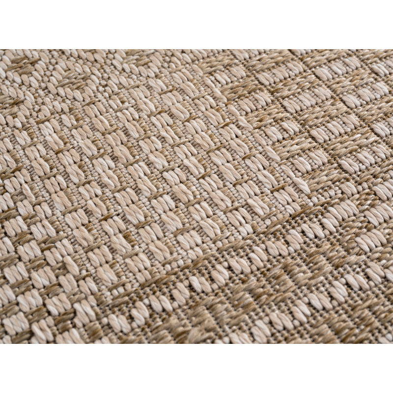 Ibiza – Geblokt Patchwork Bruin/Beige – Binnen & Buiten Vloerkleed – Laagpolig
