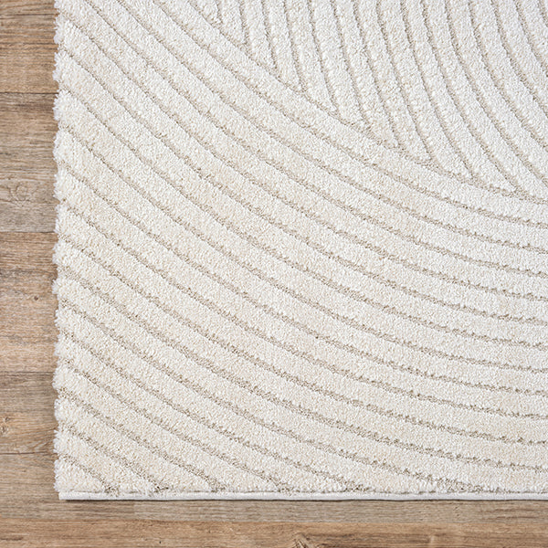 Elio Vloerkleed – Cream – Abstracte Bogendesign – Laagpolig Vloerkleed