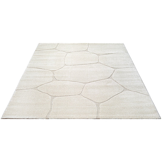 Elio Vloerkleed – Cream – Organisch Steenpatroon – Laagpolig Vloerkleed