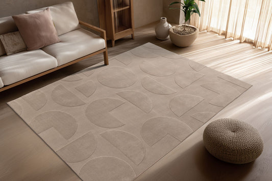 Focus – Taupe 3D structuur – Laagpolig vloerkleed