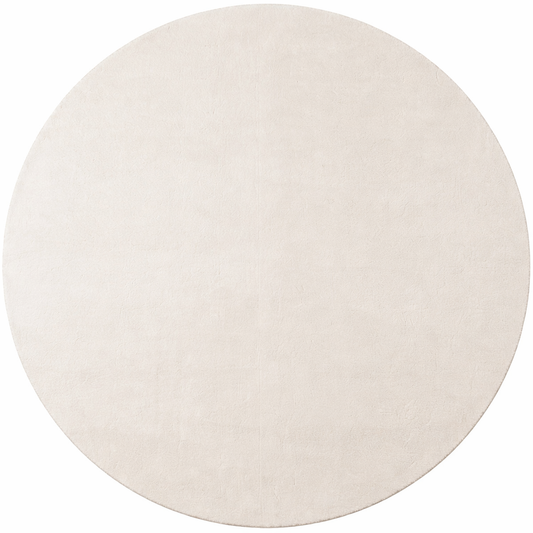 Joy Rond Vloerkleed – Creme/Ivory – Effen laagpolig vloerkleed – zacht en met glans
