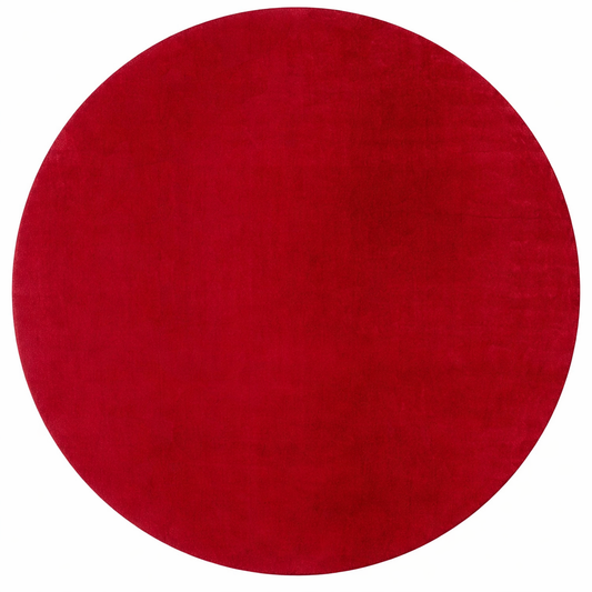 Joy Rond Vloerkleed – Rood – Effen laagpolig vloerkleed – zacht en met glans
