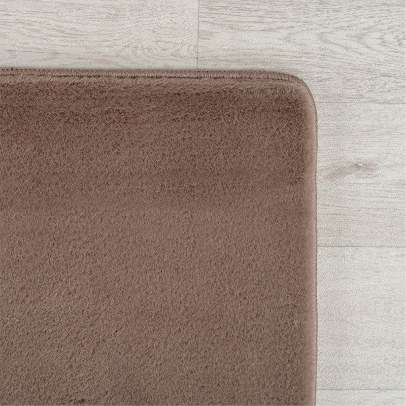 Joy Rond Vloerkleed – Mocca/Bruin – Effen laagpolig vloerkleed – zacht en met glans