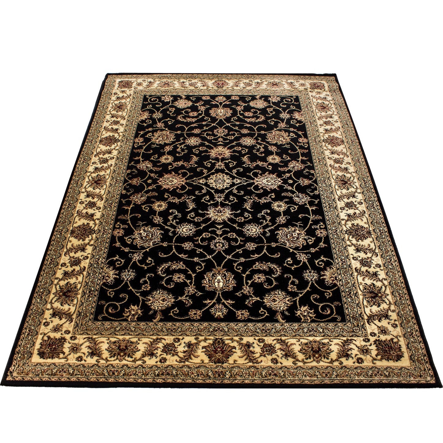 Marrakesh – Klassiek Vloerkleed – Zwart – Laagpolig & Oosters Design