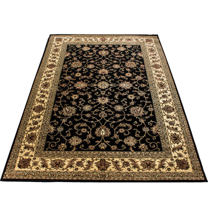 Marrakesh – Klassiek Vloerkleed – Zwart – Laagpolig & Oosters Design