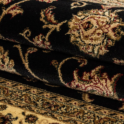 Marrakesh – Klassiek Vloerkleed – Zwart – Laagpolig & Oosters Design