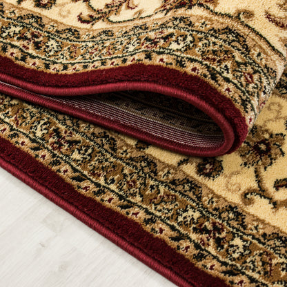 Marrakesh – Klassiek Vloerkleed – Rood/Beige – Laagpolig & Oosters Design
