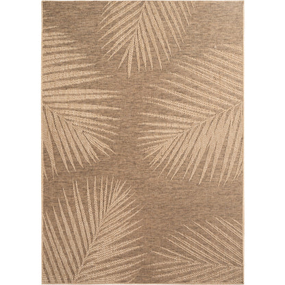 Timber – Bladmotief Beige met Sisal-Look – Binnen & Buiten Vloerkleed – Laagpolig