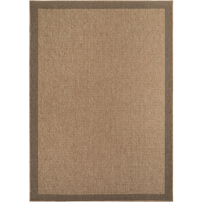 Timber – Kaderdesign Beige met Jute-Look – Binnen & Buiten Vloerkleed – Laagpolig