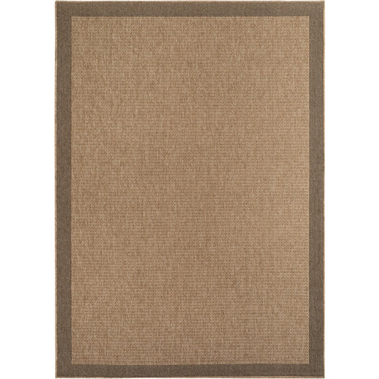 Timber – Kaderdesign Beige met Jute-Look – Binnen & Buiten Vloerkleed – Laagpolig