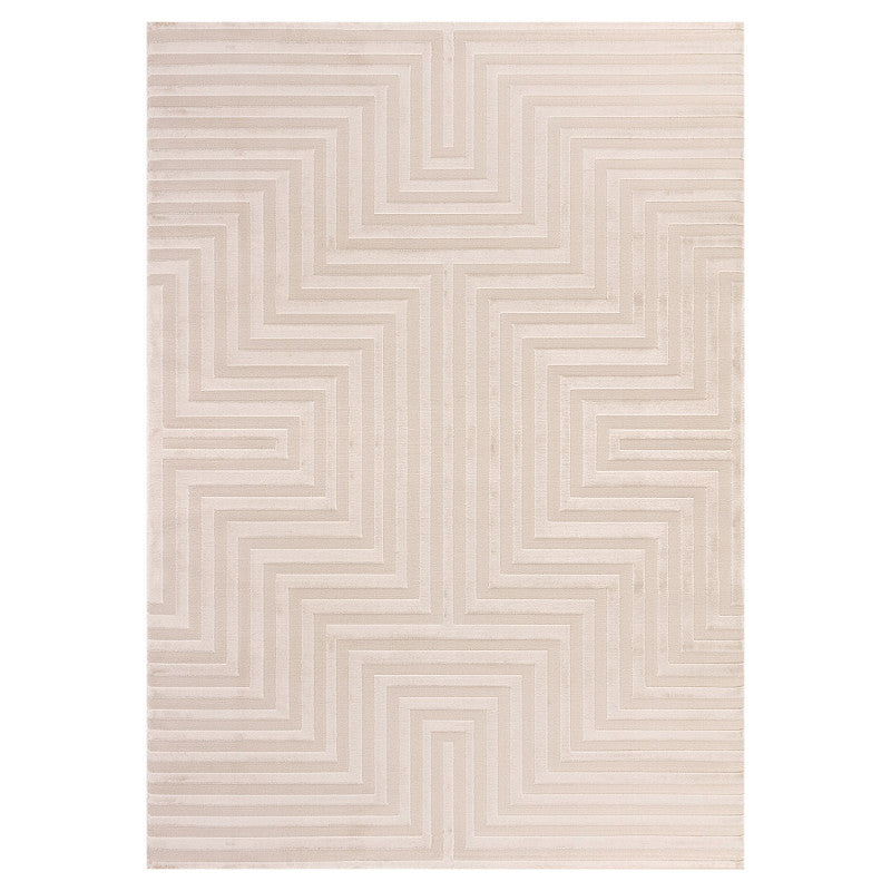 Sahara Vloerkleed – Beige – Laagpolig met Modern Lijnenspel